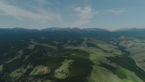 Extremely-high-aerial-of-vast-landscape-in-the-Bighorn-Mountains-of-Wyoming