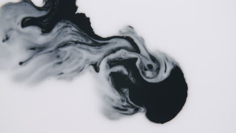 Dark-black-liquid-dissolving-slowly-into-a-white-liquid