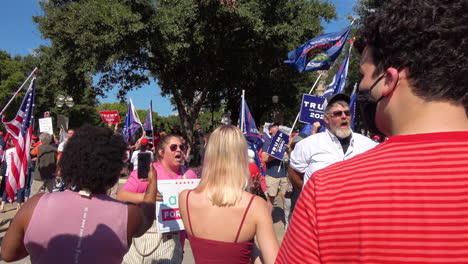 Trump-supporters-verbally-attack-Biden-supporters-at-US-Presidential-post-election-demonstration-at-Texas-Capitol----4K