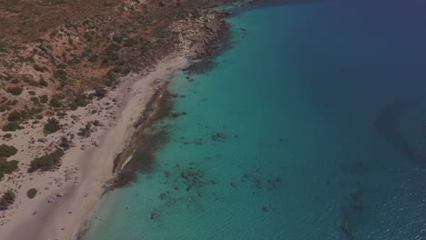 Aerial-view-of-Kedrodasos-beach,-Crete,-Greece