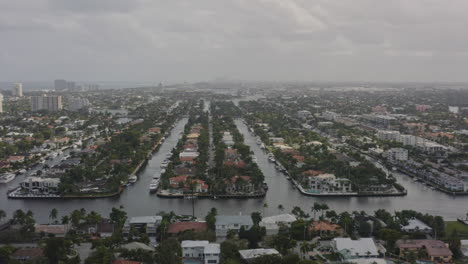 Luftaufnahme-Von-Fort-Lauderdale,-Florida,-V27,-Stadtbild-Mit-Sieben-Inseln,-Sunrise-Key,-Midtown-Und-Central-Beach-–-März-2020