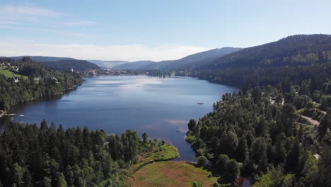 Beautiful-view-from-a-drone-of-lake-Titisee-in-Germany