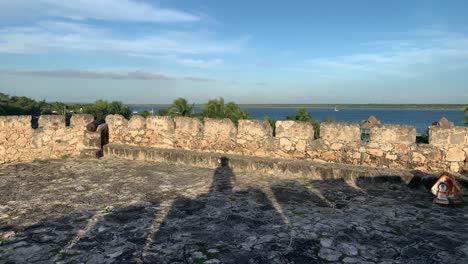 The-view-from-inside-the-Fortress-of-Bacalar-at-sunset
