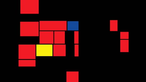 Abstraktes-Bauhaus-Blau,-Schwarz,-Rot,-Schwarze-Hintergrundanimation,-Abstraktes-Bauhaus-Blau,-Schwarz,-Rot,-Schwarze-Hintergrundanimation,-Materialdesign-Hintergrund