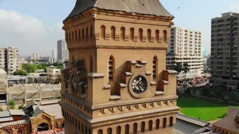 Aerial-View-Of-Central-Tower-Brick-Work-At-Empress-Market