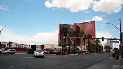 Afternoon-traffic-on-the-Las-Vegas-Strip-near-new-Resorts-World