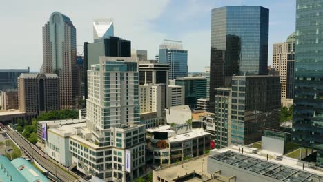 Drone-Reveals-Downtown-Charlotte-Buildings-during-Daytime-in-North-Carolina