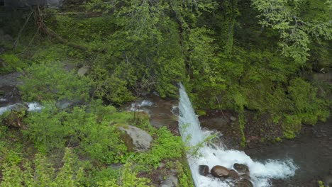 Forest-waterfall-in-the-mountains-of-Daisen,-Tottori-Prefecture-Japan