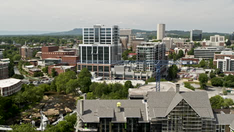 Greenville-South-Carolina-Aerial-v22-tracking-shot-capturing-cityscape-across-west-end-neighborhood-and-downtown-at-daytime---Shot-with-Inspire-2,-X7-camera---May-2021