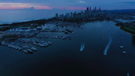Calm-dawn,-drone-footage,Gold-Coast-Australia
