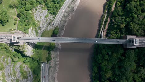 Rising-top-down-drone-shot-of-Clifton-suspension-bridge