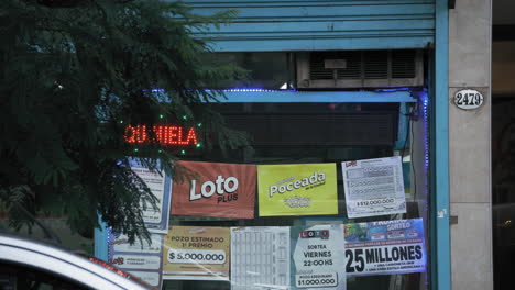 Static-shot-of-betting-shop,-Buenos-Aires,-Argentina