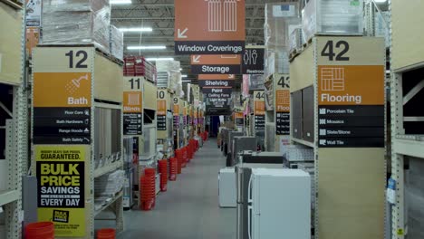 Empty-Aisle-Inside-Home-Depot-Store-During-COVID-19-Pandemic-In-Utah,-USA