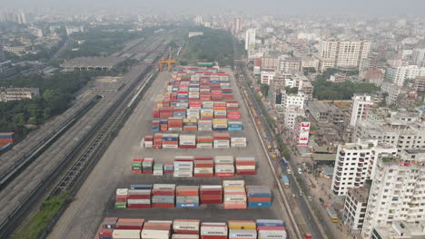 Aerial:-Inland-container-depot-beside-railway-terminal-in-city