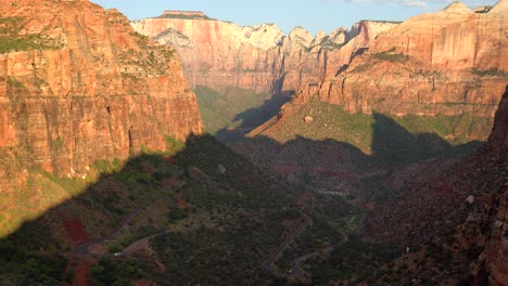 Aerial-view-of-the-scenic-highway-in-the-Zion-National-Park