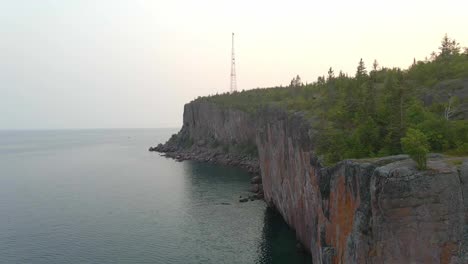 Aerial-view-by-Palisade-head-in-Northern-Minnesota-by-Lake-Superior,-nature-amazing-landscape