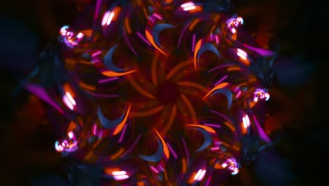 Kaleidoskop-Blumenfraktal-Zusammenfassung---Tiefrotes-Bokeh---Nahtlos-Sich-Wiederholende-Musik-Vj-Bunte-Chaotische-Streaming-Hintergrundkunst
