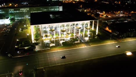Paisaje-Nocturno-Del-Centro-De-Brasilia-Brasil