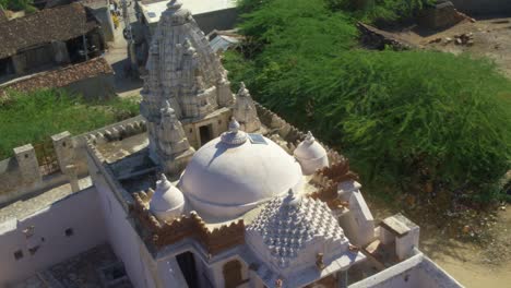 Aerial-Flying-Towards-Nagarparkar-Bazaar-Temple.-Tracking-Shot
