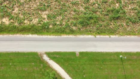 Aerial-drone-view-of-the-road-stripe--top-view-of-the-road