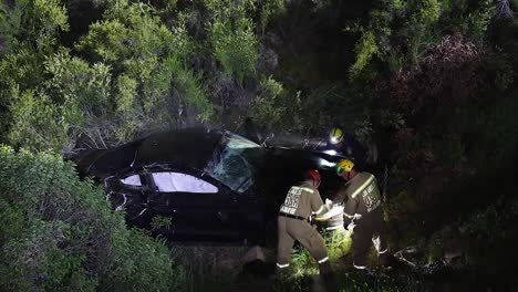 LA-Fire-department-rescue-team-searching-for-survivors-at-a-car-accident-scene