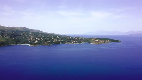 Corfu-island-mediterranean-blue-coast-in-sunny-day
