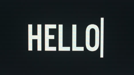 Closeup-of-Hello-being-Typed-onto-Vintage-Computer-Monitor-with-Blinking-Cursor