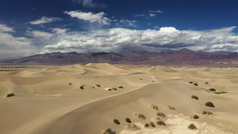 Aerial-drone-shot-of-desert-landscape