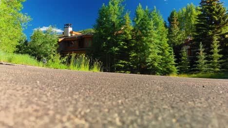 Low-angle-shot-of-Vail-street-surrounded-by-trees