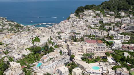 Luxury-Exotic-Villas-and-Buildings-on-Capri-Island-in-Italy---Aerial