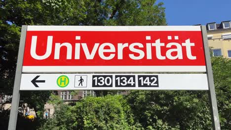 Metro-sign-University-of-Cologne-Germany-Editorial-use-only