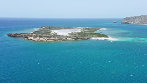 Aerial-View-Of-Isla-Cabra,-Montecristi-In-Dominican-Republic---drone-shot