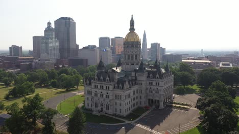 4K-Aerial-Drone-Connecticut-Capitol-and-Downtown-Hartford-spin