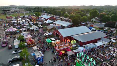 Food-stands-sell-French-Fries-at-outdoor-carnival-in-rural-USA