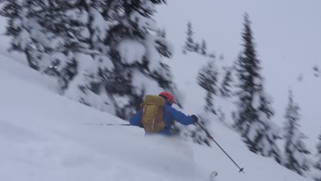 Telemark-skier-making-turns-in-fresh-powder