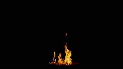 Real-fire-isolated-on-black-background-or-Mattes,-4K-stock-footage-ready-to-use