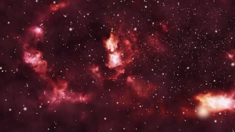 Flying-through-deep-space-towards-a-red-nebula-in-the-distance