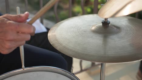 close-up-slow-motion-shot-of-musician-playing-bass-at-wedding-party