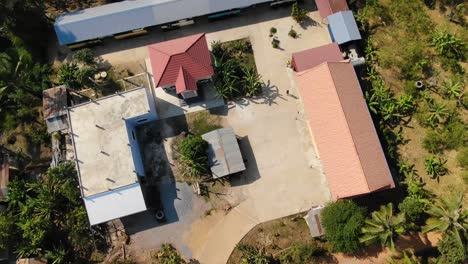 Overview-clip-of-Cambodian-school-and-outlying-areas-in-Battambang-during-a-bright-summer-day