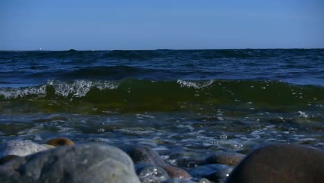 Waves-crashing-in-on-Sweden's-most-famous-shoreline-for-windsurfing-in-Stockholms-south-archipelago