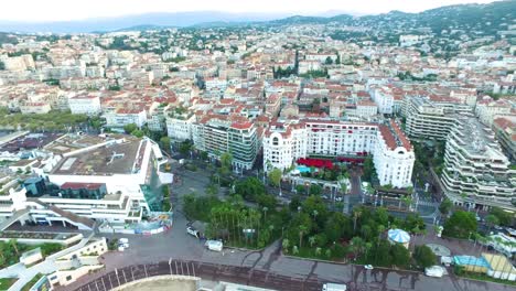 Aerial-view-of-Cannes-at-sunset