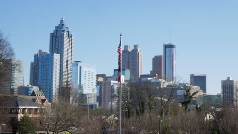 Atlanta-High-Rise-Skyline-with-American-Flag