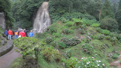 Waterfall-at-Ribeira-dos-Caldeiroes-natural-park,-Achada,-Nordeste-region,-Sao-Miguel-island,-Azores