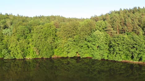 Łapino-lake-in-pomeranian-district-truck-shot-from-a-drone