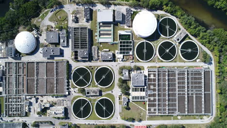 A-top-down-flyover-of-a-water-treatment-plant