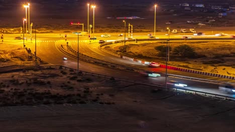 Timelapse-Video-of-Cars-and-Roads-in-Dubai-at-Night
