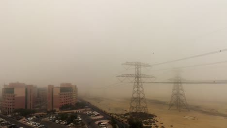 Timelapse-video-taken-in-Dubai-during-a-foggy-day