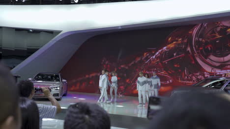 A-Group-of-Dancers-in-a-uniform-Perform-at-the-Audi-Car-Presentation