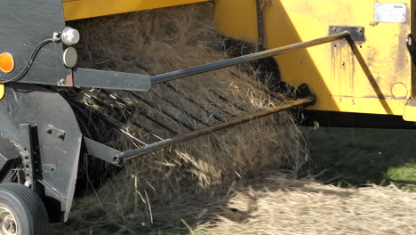 Slomo-shot-of-hay-machine-in-field