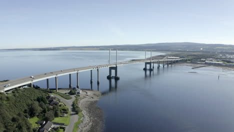 An-aerial-view-of-Kessock-Bridge-in-Inverness-on-a-sunny-summer's-morning